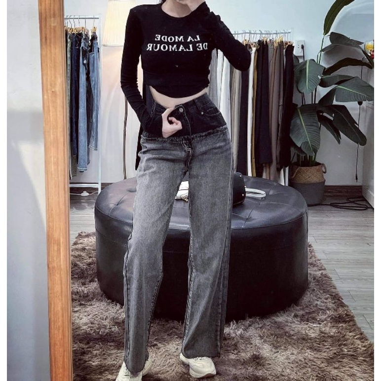 Quần jeans pha màu cạp hàng QCL1