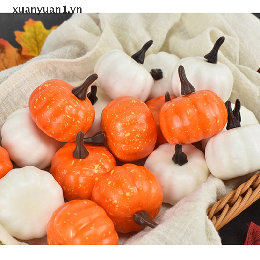 Set 12 Bí Ngô Giả Mini Trang Trí Halloween