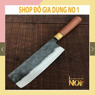 Dao thái Cao Cấp làm từ Thép Nhíp xe IFA, Cán Ovan gỗ Walnut, Khâu Đồng Vàng gỗ Texture