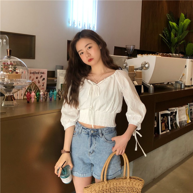 Xiaozhainv Áo trễ vai kiểu dáng sexy theo phong cách Hàn Quốc | BigBuy360 - bigbuy360.vn