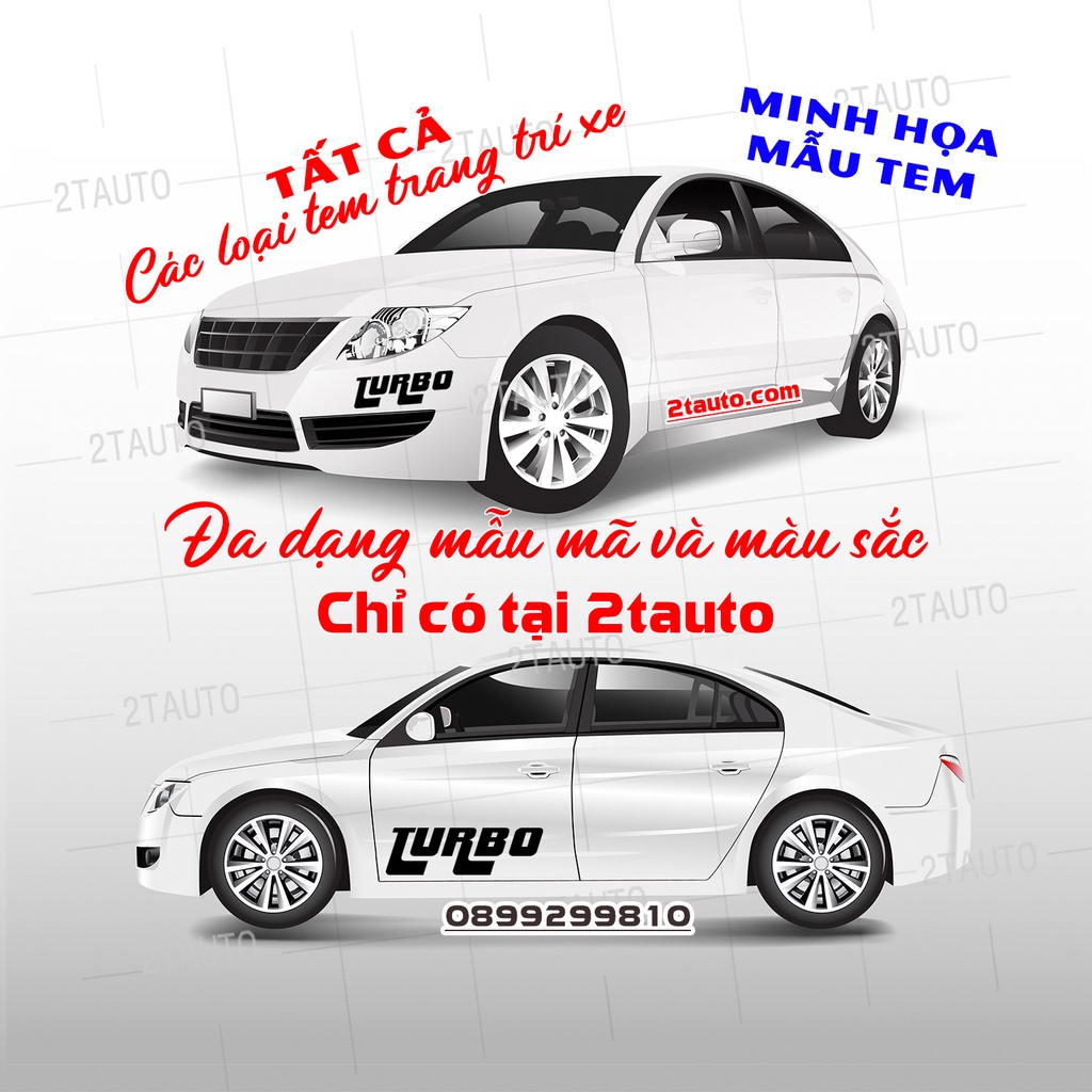 [GIÁ GỐC] Sticker chữ TURBO tem dán trang trí ô tô xe hơi chống nước, chống phai màu, mẫu mã đa dạng độc đáo - MẪU 7