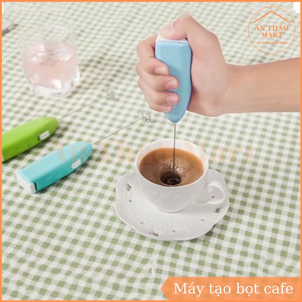 Máy Đánh Trứng Mini Cầm Tay, Khuấy Pha Cafe, Tạo Bọt Dùng Pin Tiện Lợi