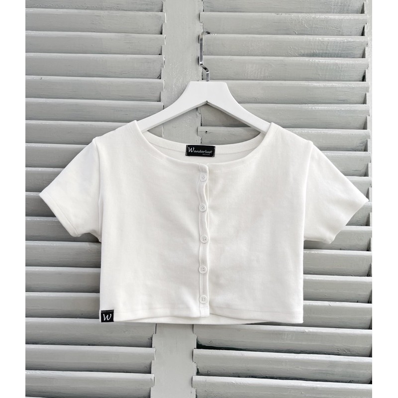 Áo croptop gài nút tay ngắn Ivy Top