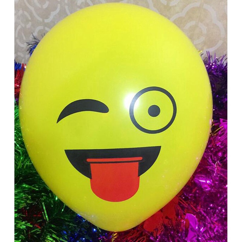 10 Bong Bóng 12 Inches Biểu Tượng Cảm Xúc Emoji Trang Trí Tiệc Sinh Nhật