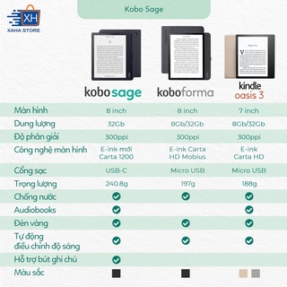Máy Đọc Sách Kobo Sage 8 Inch Có Thể Dùng Bút Stylus Chính Hãng - Xaha Store