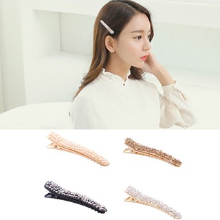 Kẹp tóc kim loại đính đá và ngọc trai giả sang trọng cho nữ