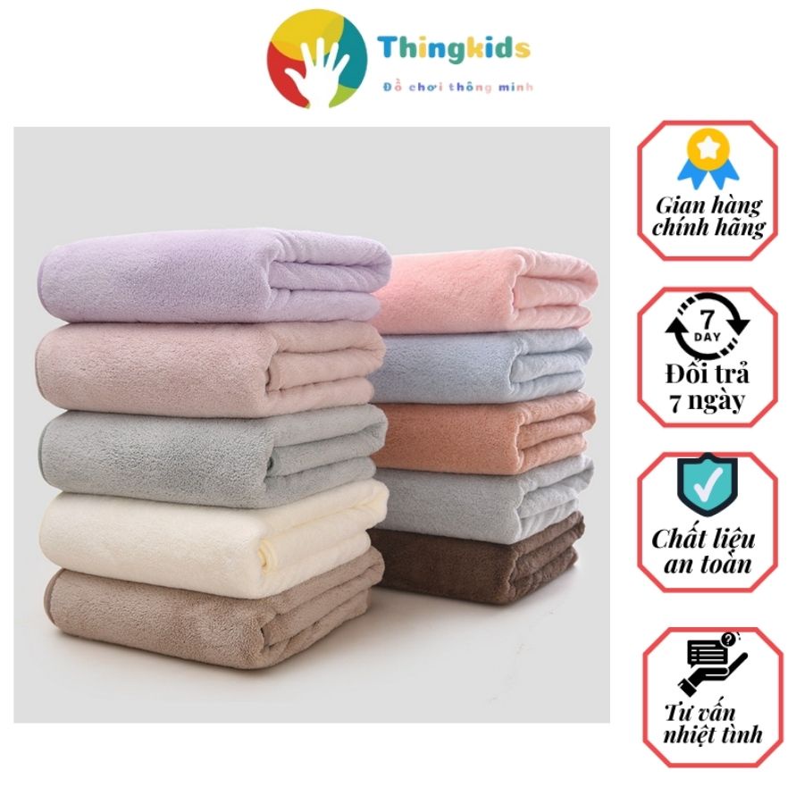 Khăn tắm bông cao cấp kích thước 70x140 - Thingkids