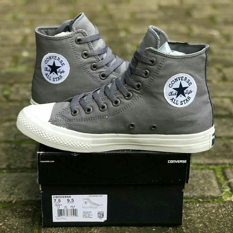 Giày CV Chuck Taylor II xám, cao cổ