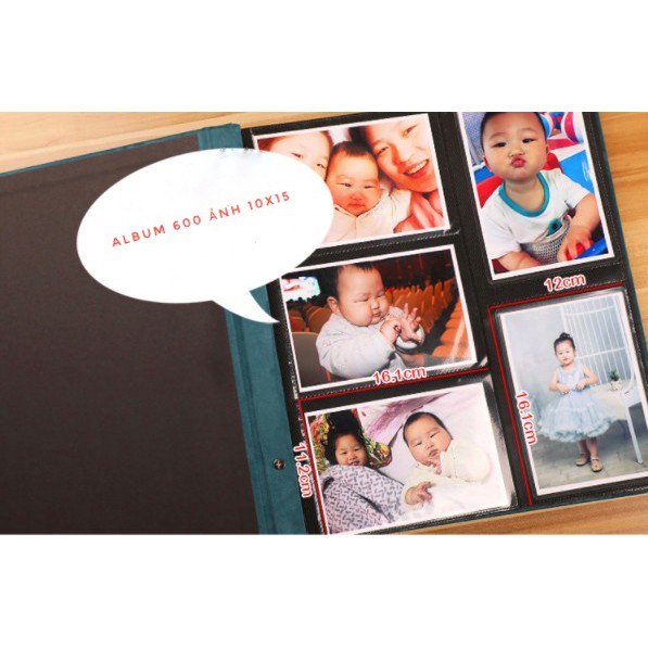 Album ảnh cỡ lớn đựng được 600 ảnh 9x13cm hoặc 600 ảnh 10x15cm bìa dạ sang chảnh
