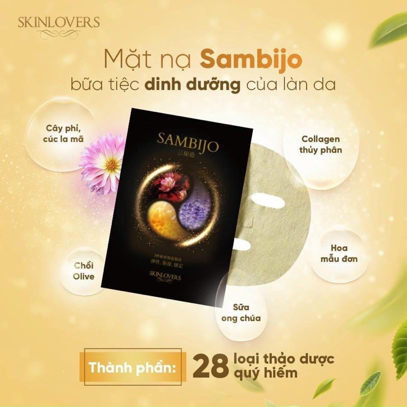 Combo 10 miếng Mặt nạ dưỡng da thảo dược Skinlovers Sambijo ( hộp 10 miếng)