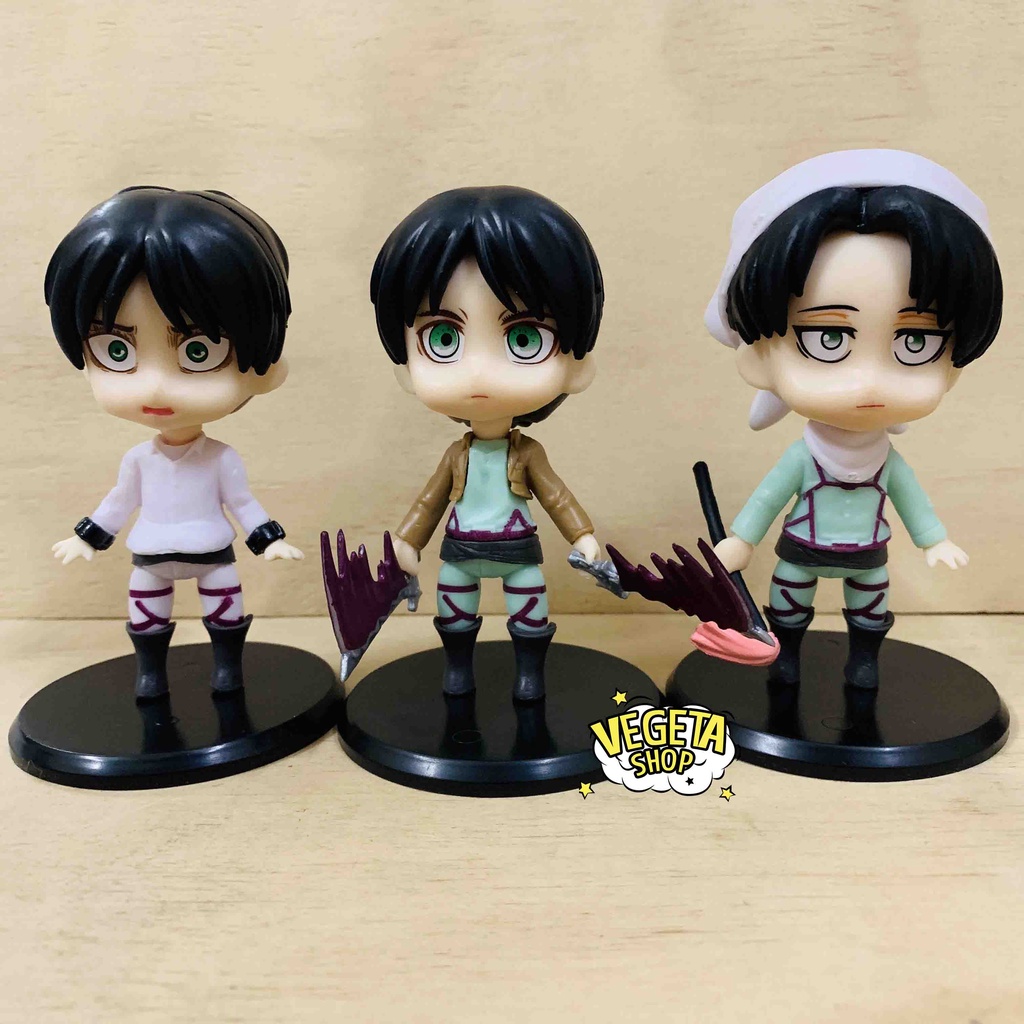 Mô hình Attack On Titan - AOT - Đại chiến Titan - Eren Yeager &amp; Levi Ackerman - Cao 10cm - Attack On Titan - Bán lẻ