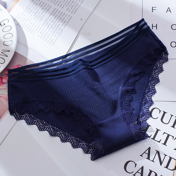 Quần Lót Nữ Gân Tăm Viền Ren, Co Giãn, Mềm Mại, Sexy - QR10 - LM | BigBuy360 - bigbuy360.vn