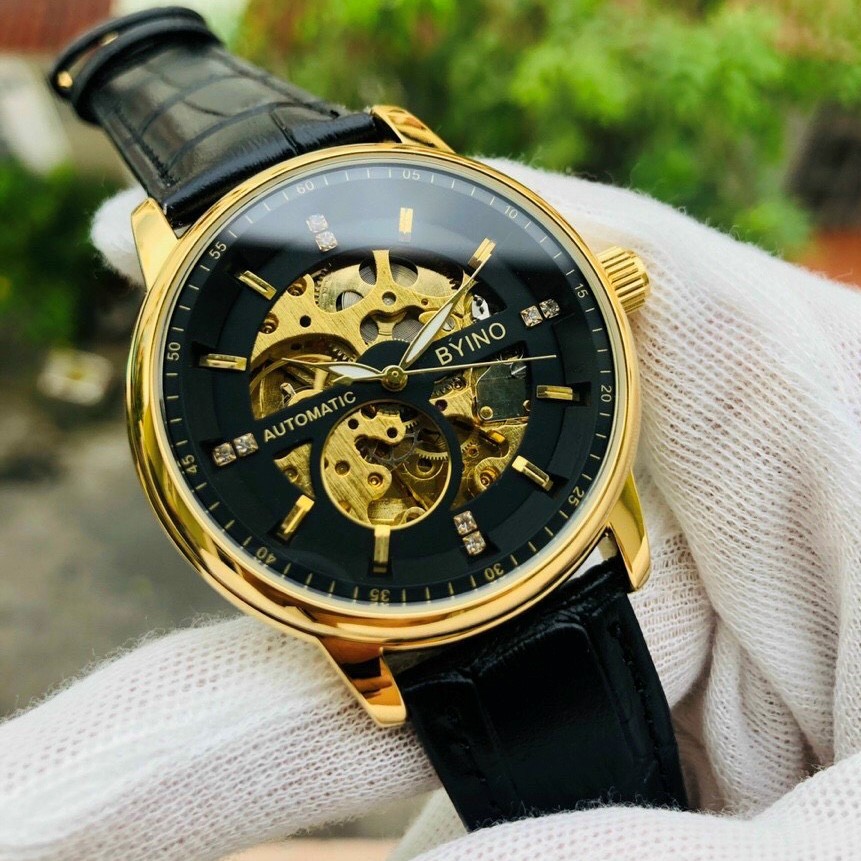 Đồng Hồ Cơ Nam Automatic Byino Dây Da