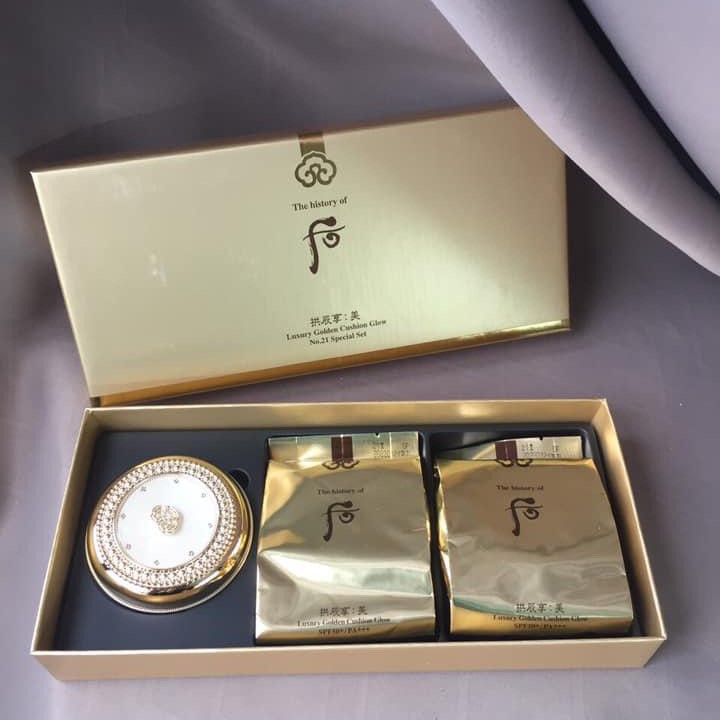 SET PHẤN NƯỚC WHOO LUXURY GOLDEN CUSHION GLOW CHÍNH HÃNG - 5659