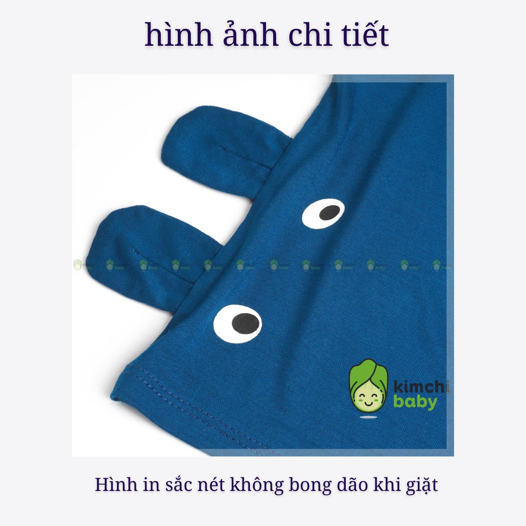 Bộ Ba Lỗ Bé Trai, Bé Gái Minky Mom Vải Thun Lạnh Cài Vai Tai Thú 3D, Áo Ba Lỗ Cho Bé Mặc Hè Thoáng Mát MKM3LO2104