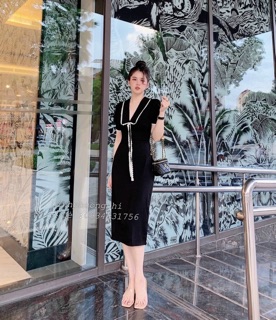 ĐẦM SUÔNG CỔ V VIỀN REN (KÈM VIDEO HÌNH THẬT)