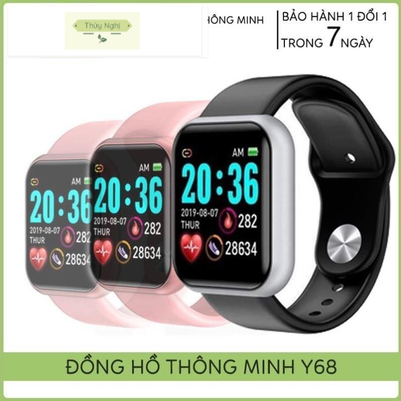 Đồng Hồ Thông Minh Y68, Nghe Gọi, Nhận Thông Báo, Tin Nhắn, Messenger - Theo Dõi Sức Khỏe, Bước Chân... -  DN shop