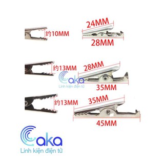 Kẹp Cá Sấu 28mm 35mm 45mm Đỏ Đen – Kẹp Pin Dẫn Điện DIY Nguồn Điện Tử