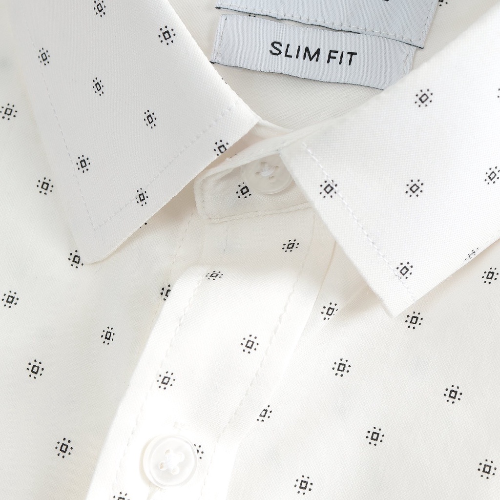 Áo sơ mi nam tay dài ZR họa tiết màu trắng vải cotton lụa xuất khẩu cao cấp - Đẳng cấp phái mạnh