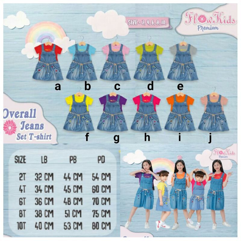 Quần Yếm Jean Cao Cấp Cho Bé Gái Của Flowkids Size Thứ 2-10