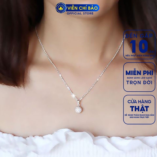 Dây chuyền bạc nữ quả cầu óng ánh, vòng cổ nữ bạc 925 thời trang phụ kiện trang sức nữ Viễn Chí Bảo D400646