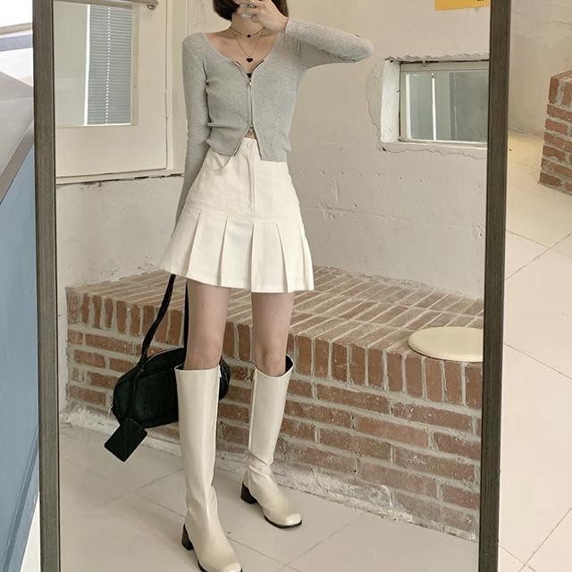 Chân Váy Lưng Cao Xếp Ly Phong Cách Retro Hàn Quốc Thời Trang Mùa Hè Cho Nữ | BigBuy360 - bigbuy360.vn
