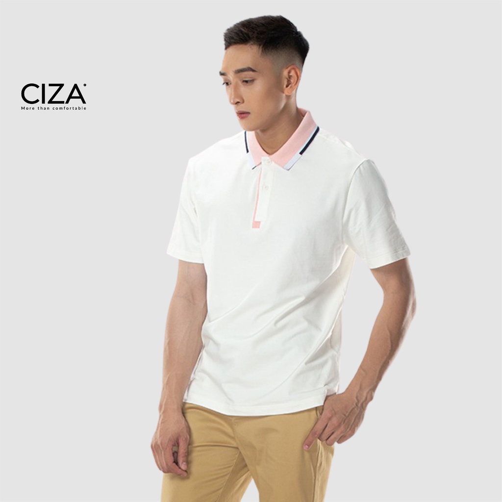 Áo thun polo nam tay ngắn cổ trụ vải cotton CIZA kiểu dáng basic phong cách trẻ trung APNR32