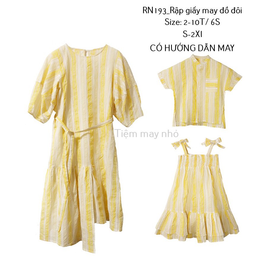 RN193_Rập giấy may set đồ mẹ và bé