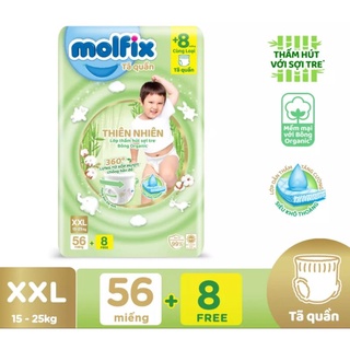 Tã/ bỉm quần molfix thiên nhiên ultra xxl - gói 56 + 8 miếng