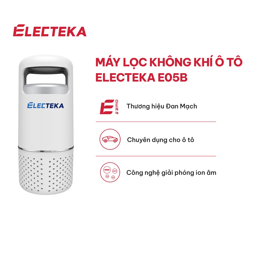 Máy lọc không khí ô tô Electeka E05B - Thương hiệu Đan Mạch - Công nghệ giải phóng ion âm