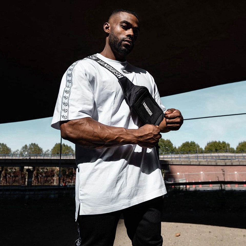 Áo thun cotton tay ngắn kẻ sọc bên phong cách thể thao cho nam