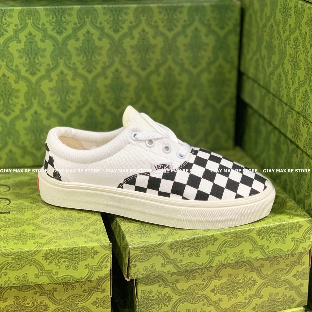 Giày Sneaker Vans Buộc Dây Caro Dành Cho Học Sinh