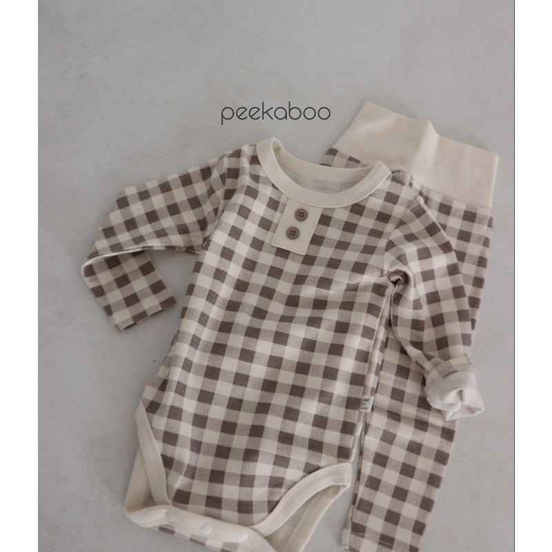 (Chính hãng) Bộ suit cài cúc đũng kèm quần kẻ dài tay Cony 2022 co giãn PEEKABOO made in Korea thời trang trẻ em cho bé