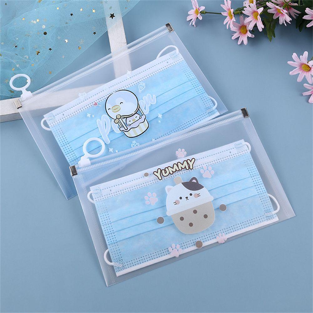 BEAUTY Hộp Đựng Đồ Dùng Một Lần Họa Tiết Hoạt Hình Dễ Thương Tiện Dụng