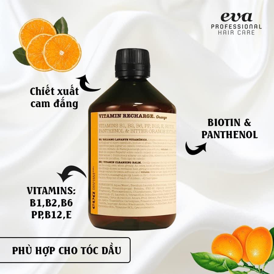 Dầu gội cho tóc dầu Eva Vitamin Recharge Orange 500ml chính hãng