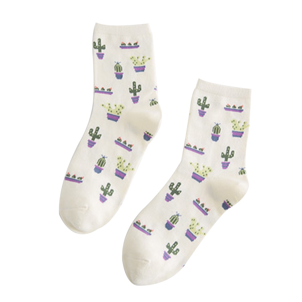 1 Đôi Vớ Họa Tiết Cây Xương Rồng Thời Trang Thu Đông Cho Nữ