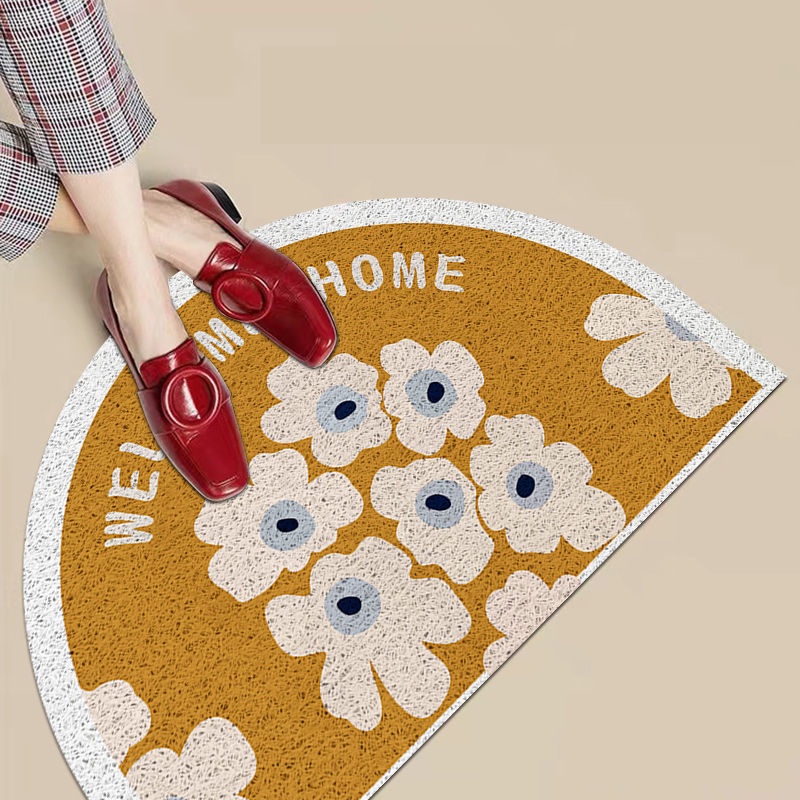Thảm Lót Cửa Bằng Lụa Kiểu Nhẫn Chống Bẩn Phong Cách Bắc Âu Thảm Dày Bán Nguyệt Thảm Cửa Nhà