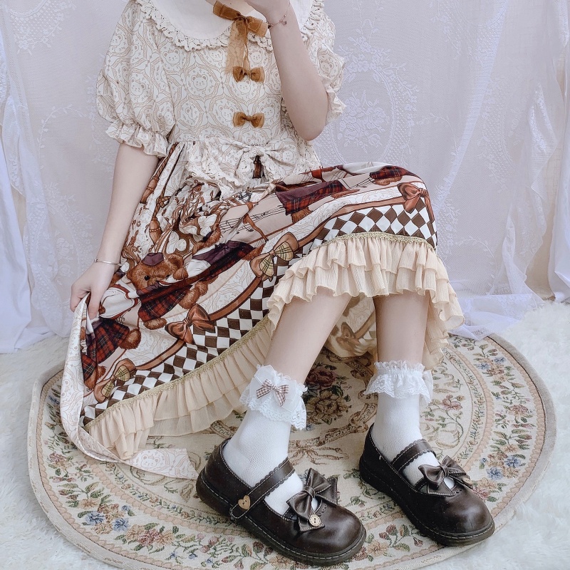 Đôi Vớ Cotton Phối Ren Và Ruy Băng Dành Cho Nữ Hóa Trang Nhân Vật Anime Lolita