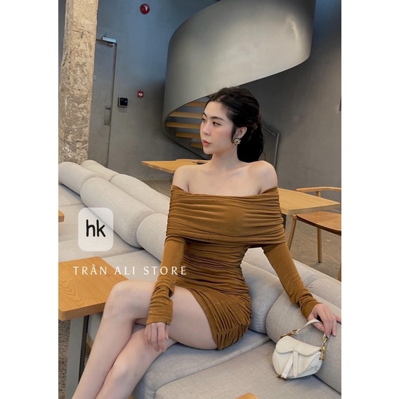 Váy body trễ vai dài tay siêu tôn dáng hàng loại 1