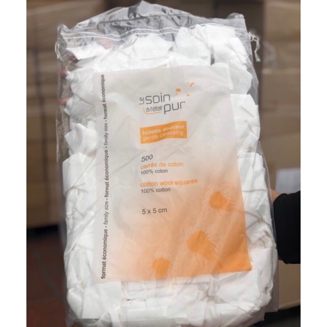 Bông Tẩy Trang Tetra Le Soin Laretat Pur 500 Miếng Pháp Chính Hãng 100%