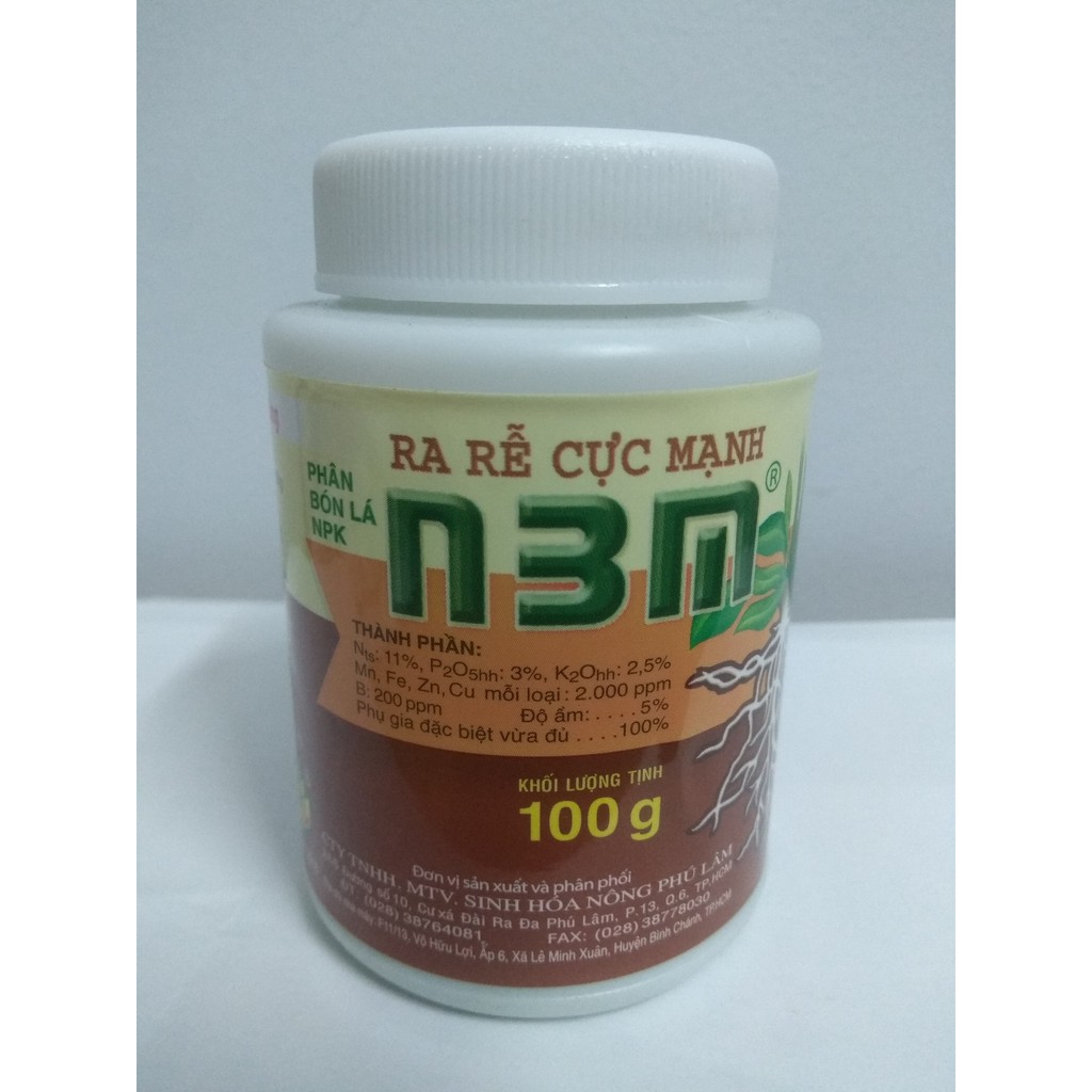 Phân bón lá NPK ra rễ cực mạnh N3M - chai 100 gram