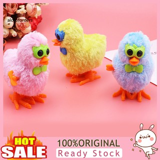 Alo_Cartoon Plush Glasses Chick Clockwork Wind up Doll Interactive Kids Toy Gift