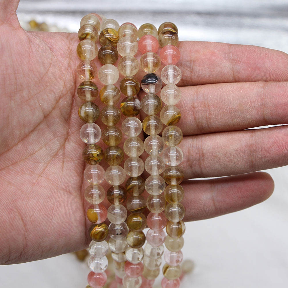 St.kunkka  Dây hạt xỏ lỗ 4 6 8 10 12mm màu dưa hấu đỏ xinh xắn dùng làm đồ trang sức thủ công