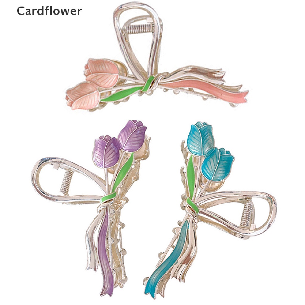&lt; Cardflower &gt; Kẹp Tóc Móng Vuốt Hình Hoa Tulip Cho Nữ Đang Giảm Giá