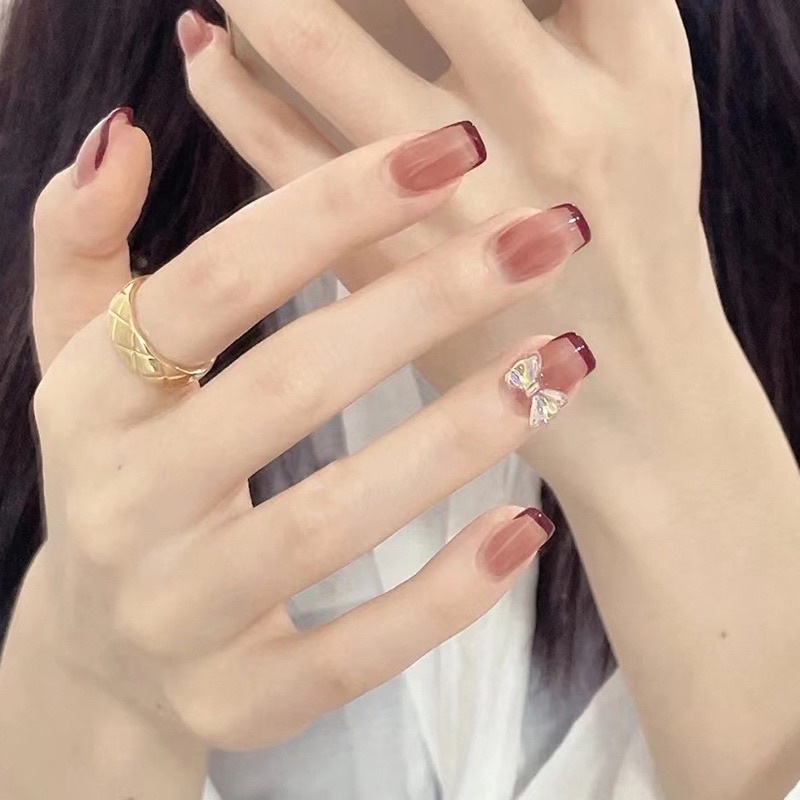 Set 24 móng giả D234 đính đá cao cấp ( Tặng kèm keo và dũa )