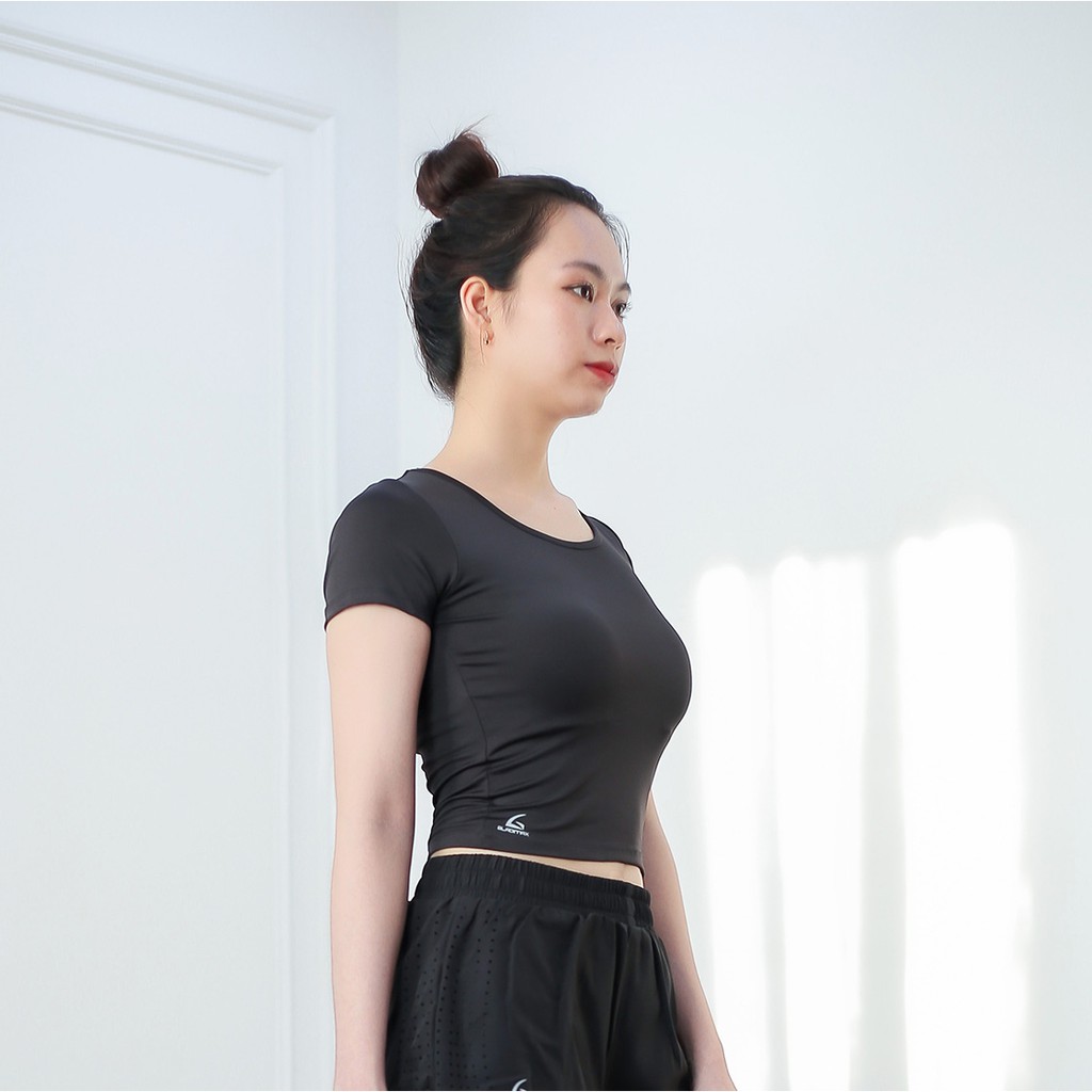 Áo thể thao croptop cộc tay (có đệm ngực)