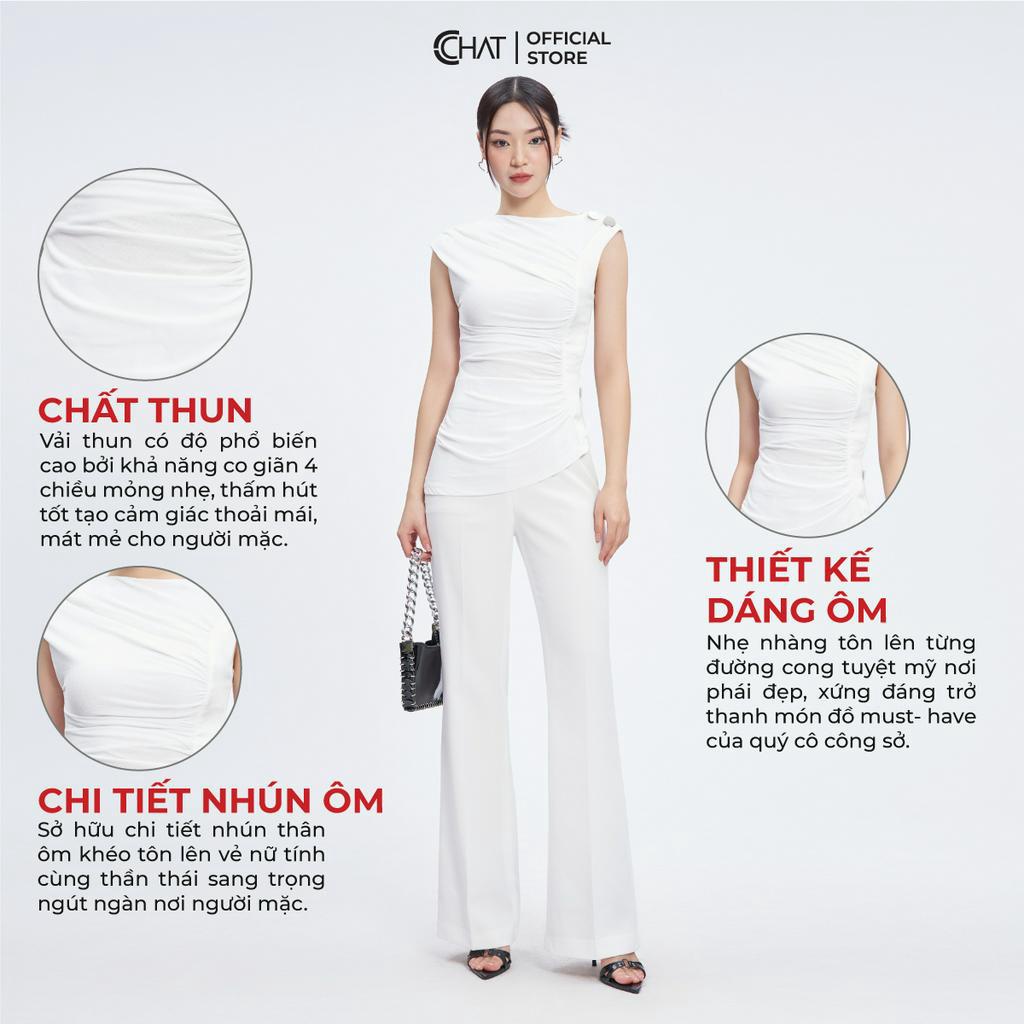 Áo Thun 𝐂𝐂𝐇𝐀𝐓 Kiểu Nhún Phối Sườn Chất Vải Cao Cấp Co Giãn 4 Chiều 53TNC8004OT