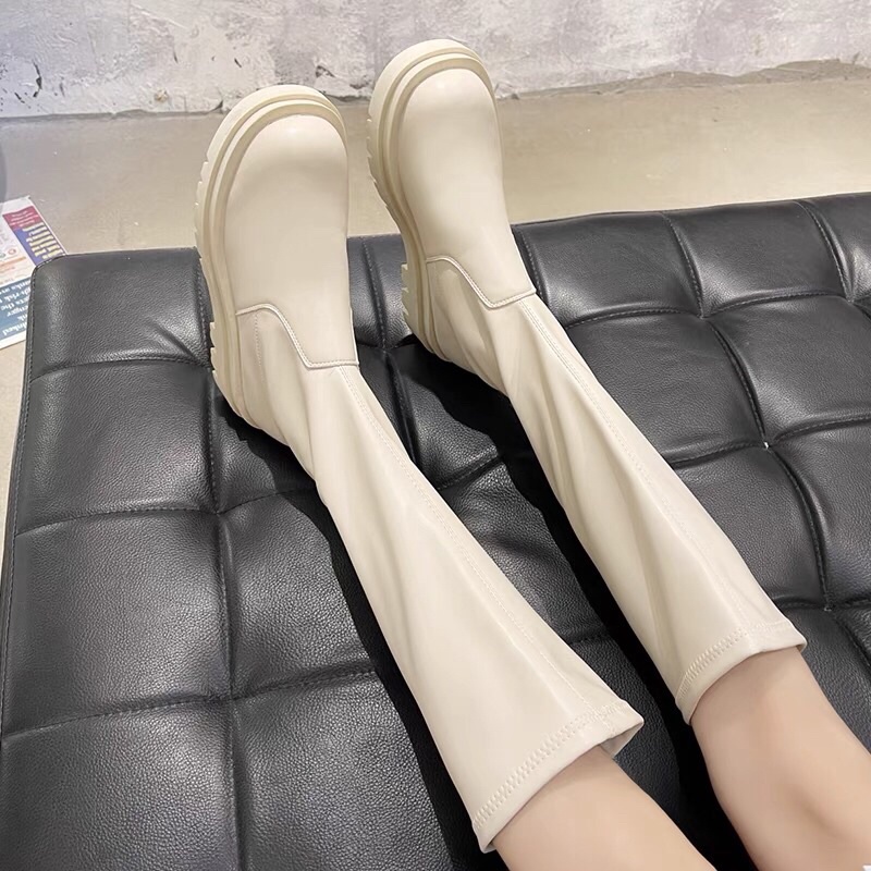 MÃ B024 -(SẴN SIZE CÓ THỂ ĐẶT HÀNG) Boot đùi dáng mona mềm 42cm - đế5cm có 2 màu đen trắng(ảnh thật shop chụp) | BigBuy360 - bigbuy360.vn
