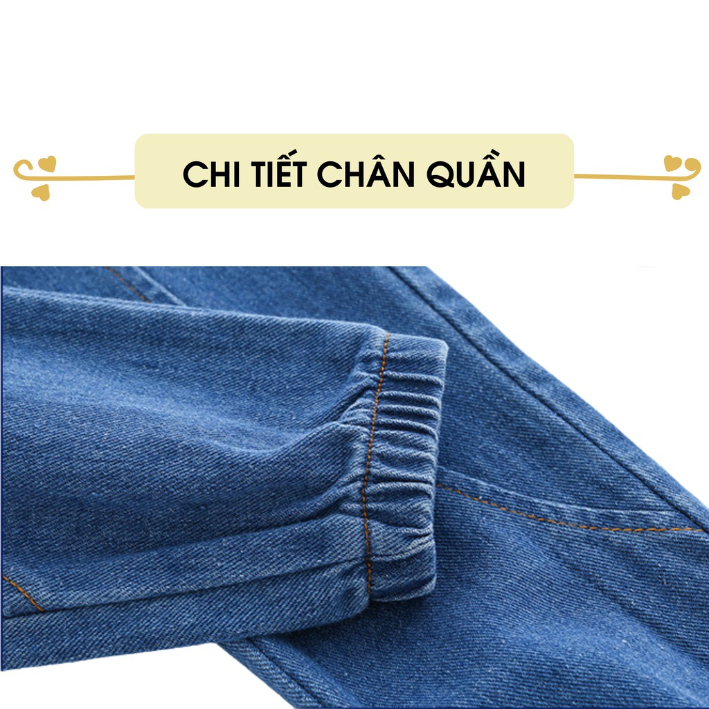 Quần jean dài bé trai 27Kids WELLKIDS quần bò mềm lưng chun nam cho trẻ từ 2-10 tuổi BLJE1