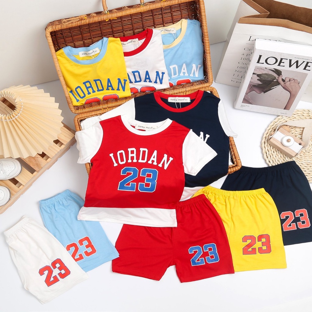 Bộ MINKY MOM cho Bé Trai Tay Ngắn 8 - 20kg Đồ Bộ Thun Lạnh - Bộ Cộc Tay Hình Chữ Jordan Đủ Màu - Favybaby